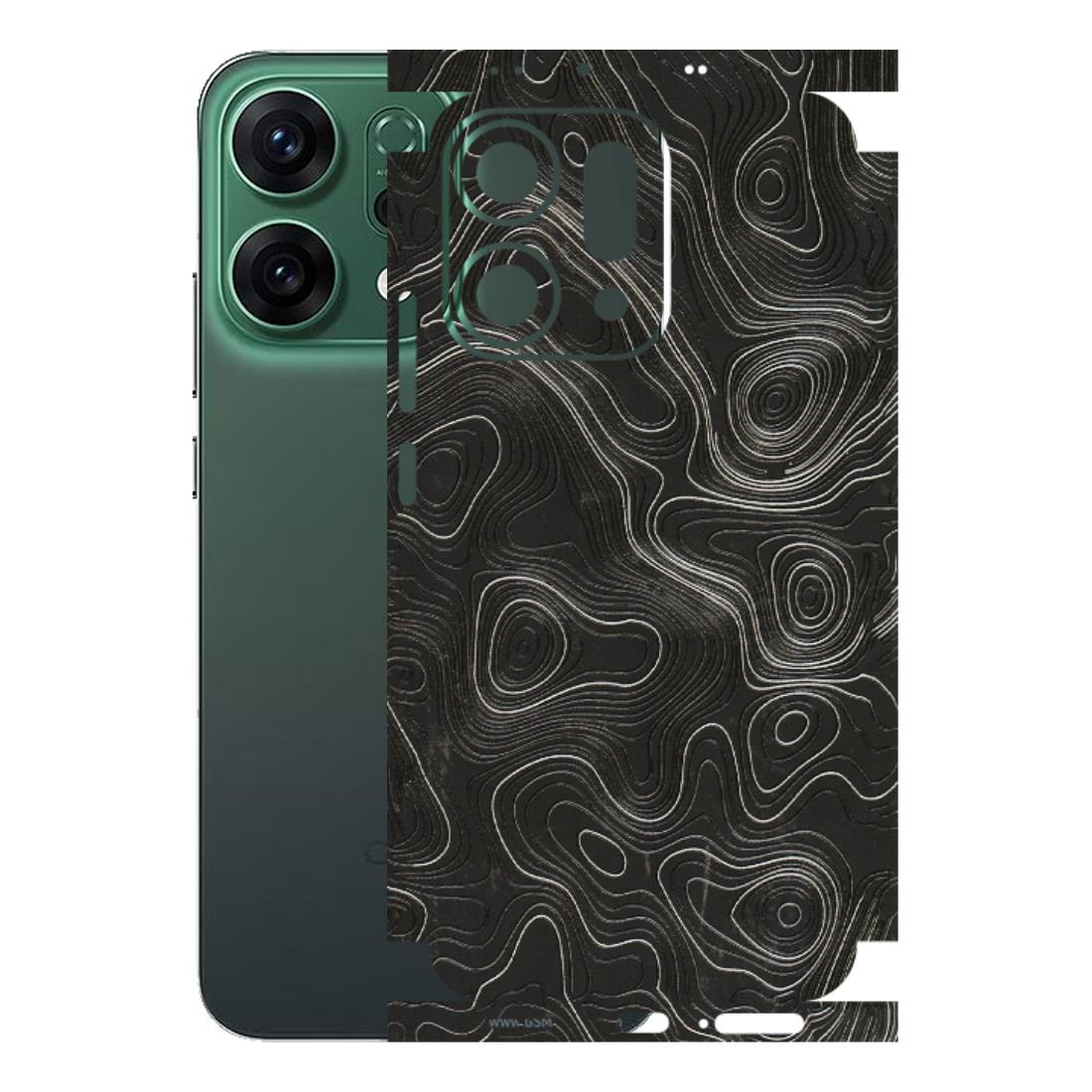 OPPO Phone Skins 2025 (All Models) - Abstract White Line Map Latest - 3D Embossed Finish (L-269) Oppo Reno 14 5G