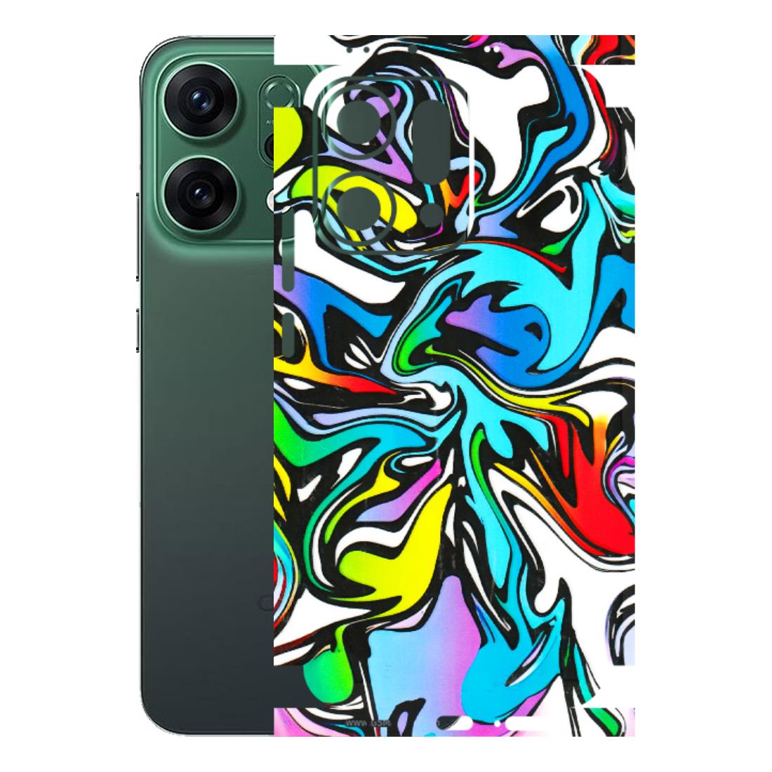 OPPO Phone Skins 2025 (All Models) - Abstract Colour Paints Latest - 3D Embossed Finish (L-271) Oppo Reno 14 5G