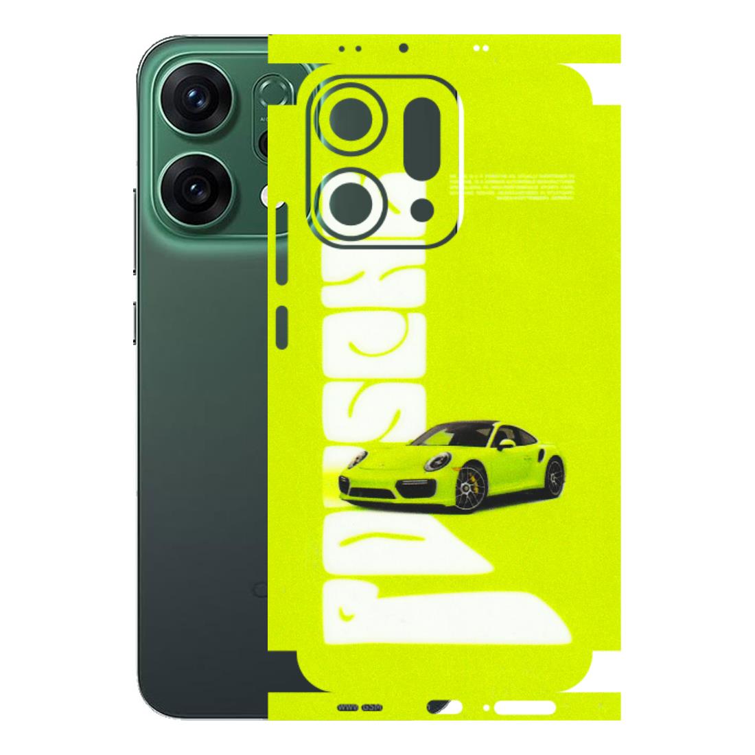 OPPO Phone Skins 2025 (All Models) - Lime Green Porche - 3D Embossed Finish (L-30) Oppo Reno 14 5G