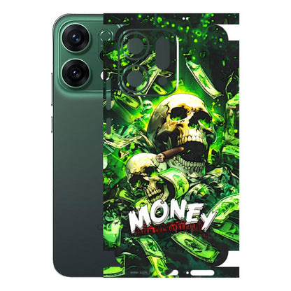 OPPO Phone Skins 2025 (All Models) - Skull Money - 3D Embossed Finish (L-303) Oppo Reno 14 5G