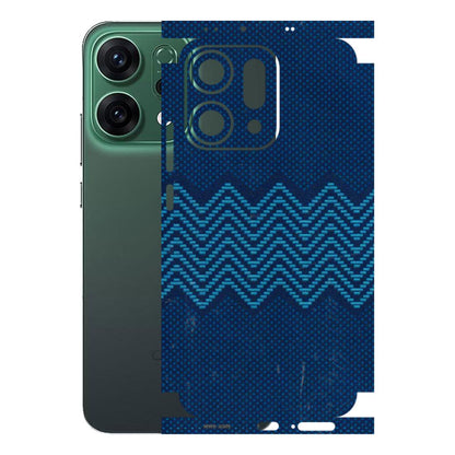OPPO Phone Skins 2025 (All Models) - Blue Sober Waves - 3D Embossed Finish (L-306) Oppo Reno 14 5G