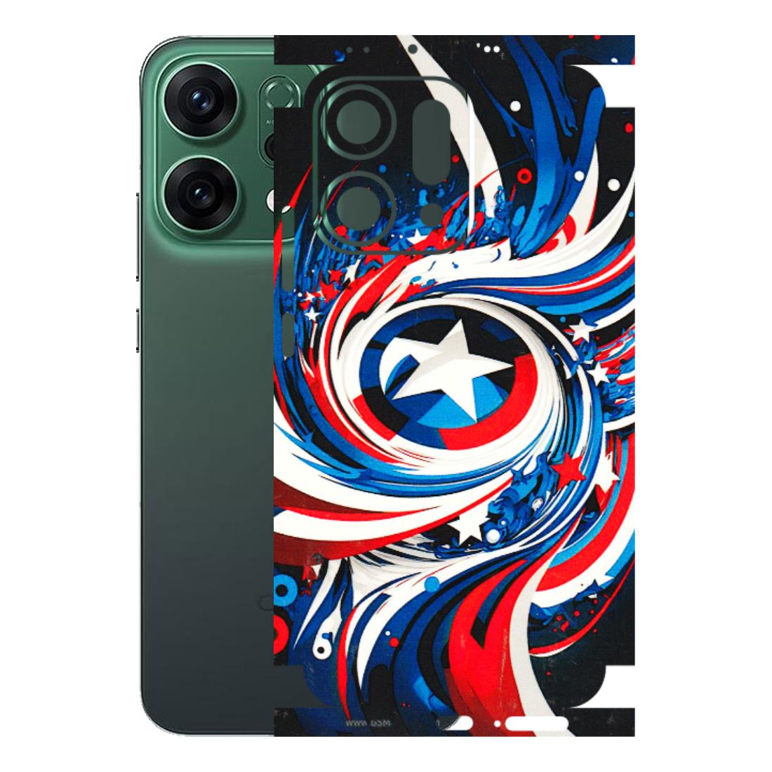 OPPO Phone Skins 2025 (All Models) - Captain America Logo - 3D Embossed Finish (L-307) Oppo Reno 14 5G