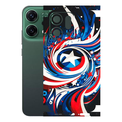 OPPO Phone Skins 2025 (All Models) - Captain America Logo - 3D Embossed Finish (L-307) Oppo Reno 14 5G
