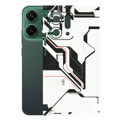 OPPO Phone Skins 2025 (All Models) - White Techy Logo - 3D Embossed Finish (L-312) Oppo Reno 14 5G