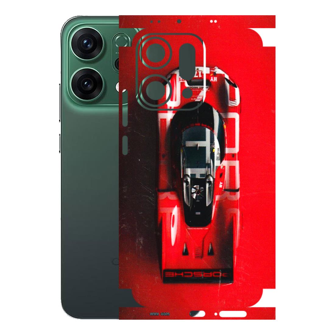 OPPO Phone Skins 2025 (All Models) - Red Porsche Car Logo - 3D Embossed Finish (L-315) Oppo Reno 14 5G