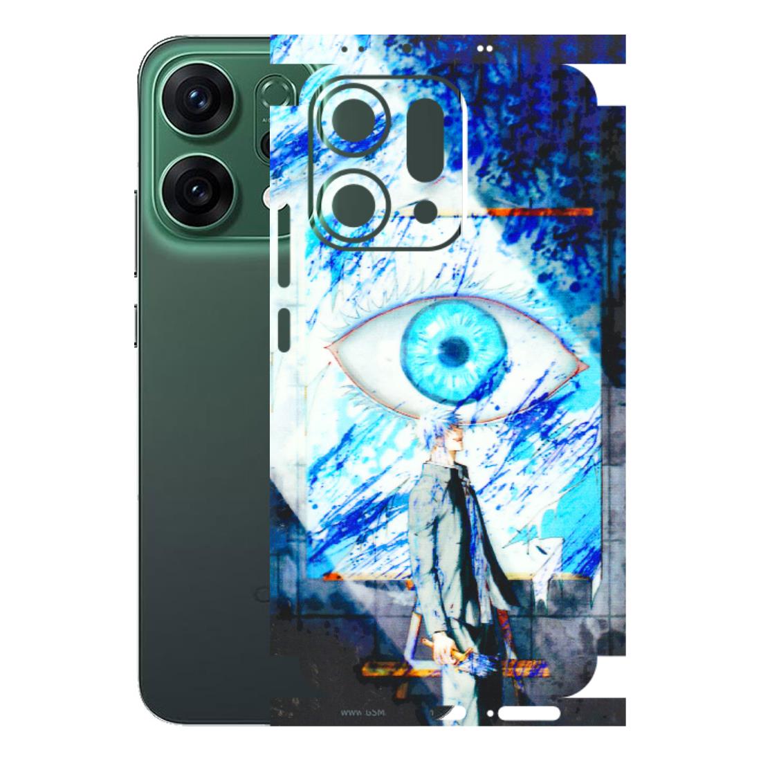 OPPO Phone Skins 2025 (All Models) - Anime Sea Blue Eye - 3D Embossed Finish (L-318) Oppo Reno 14 5G
