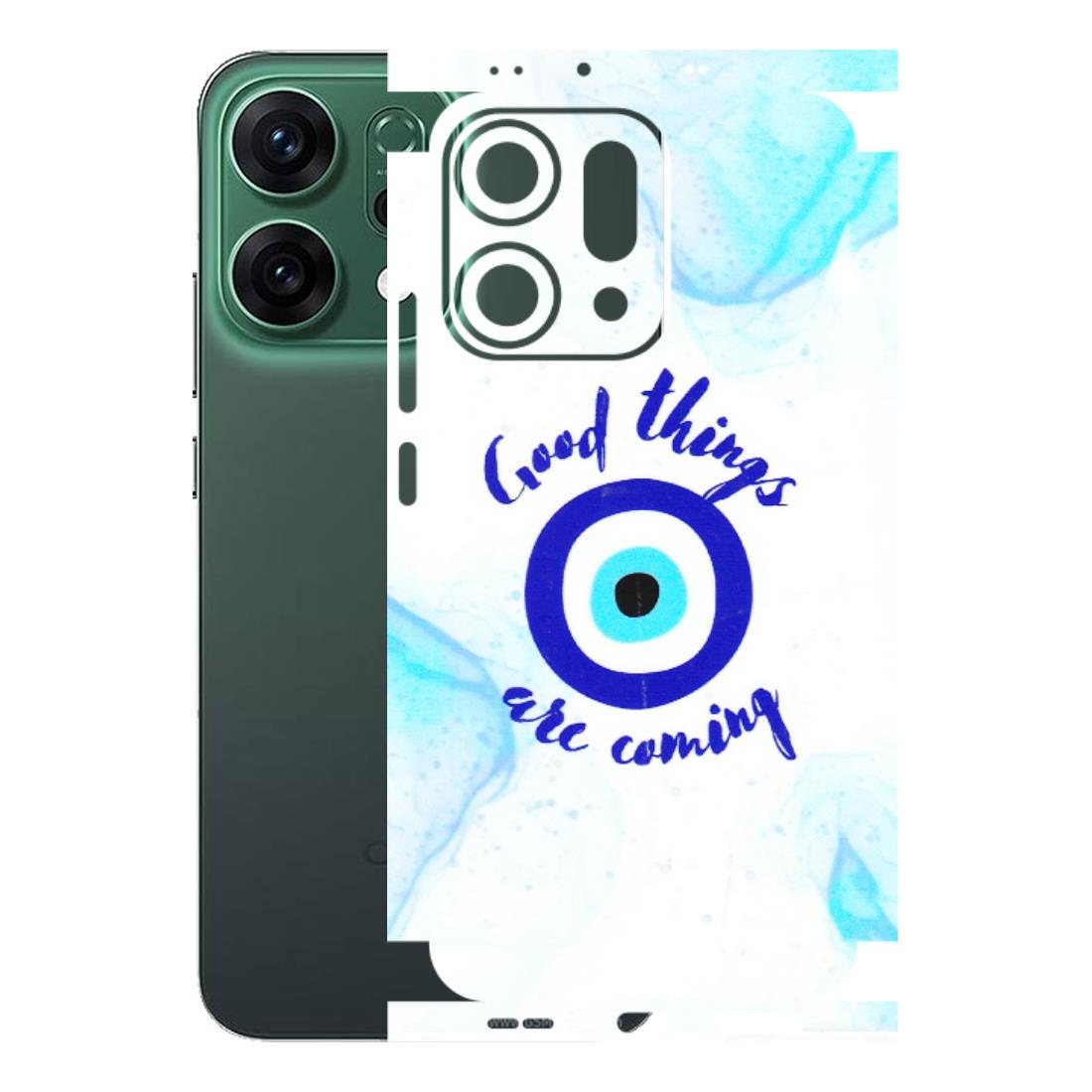 OPPO Phone Skins 2025 (All Models) - Evil Eye Good Things Are Coming - 3D Embossed Finish (L-322) Oppo Reno 14 5G