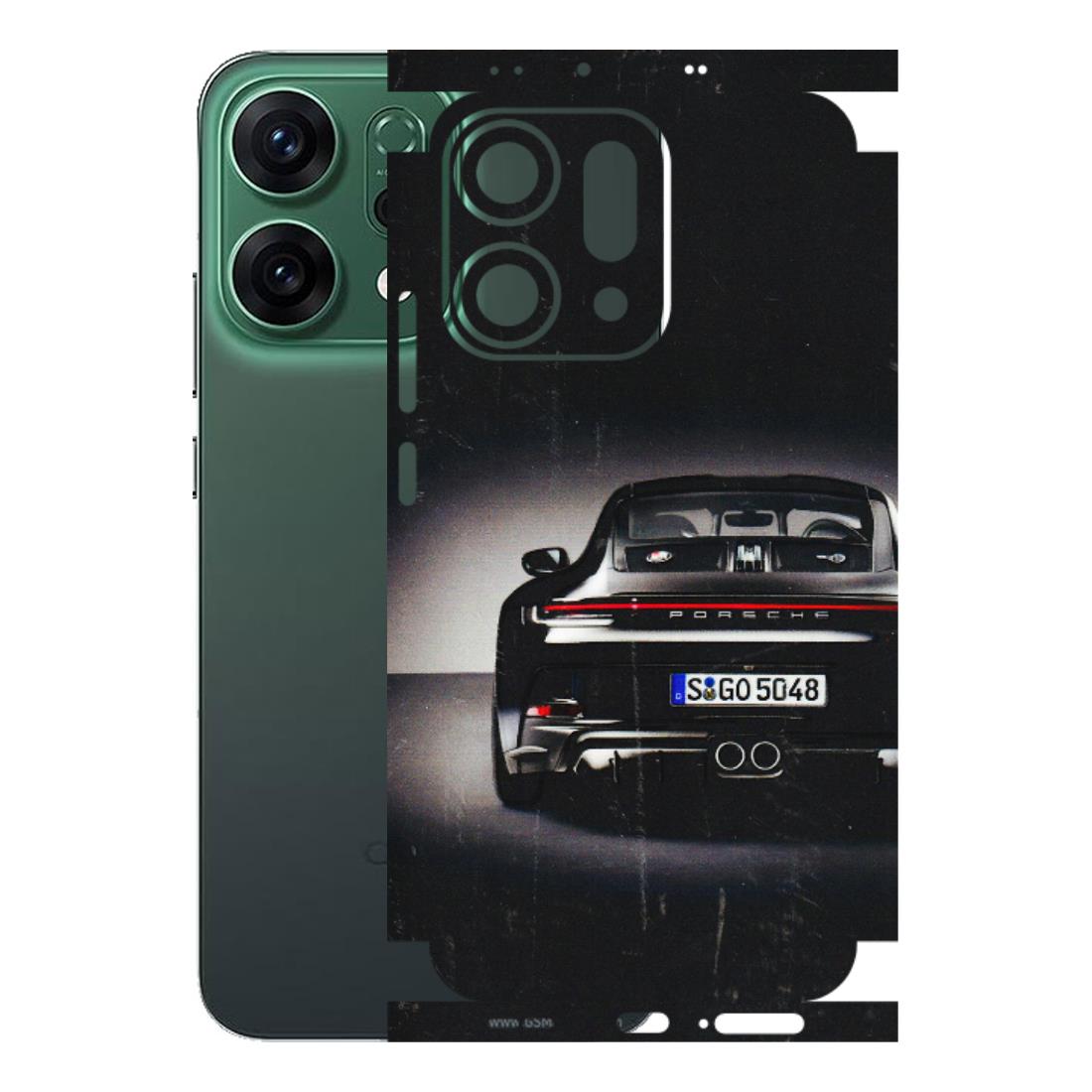 OPPO Phone Skins 2025 (All Models) - New Black Porsche GT3 - 3D Embossed Finish (L-327) Oppo Reno 14 5G