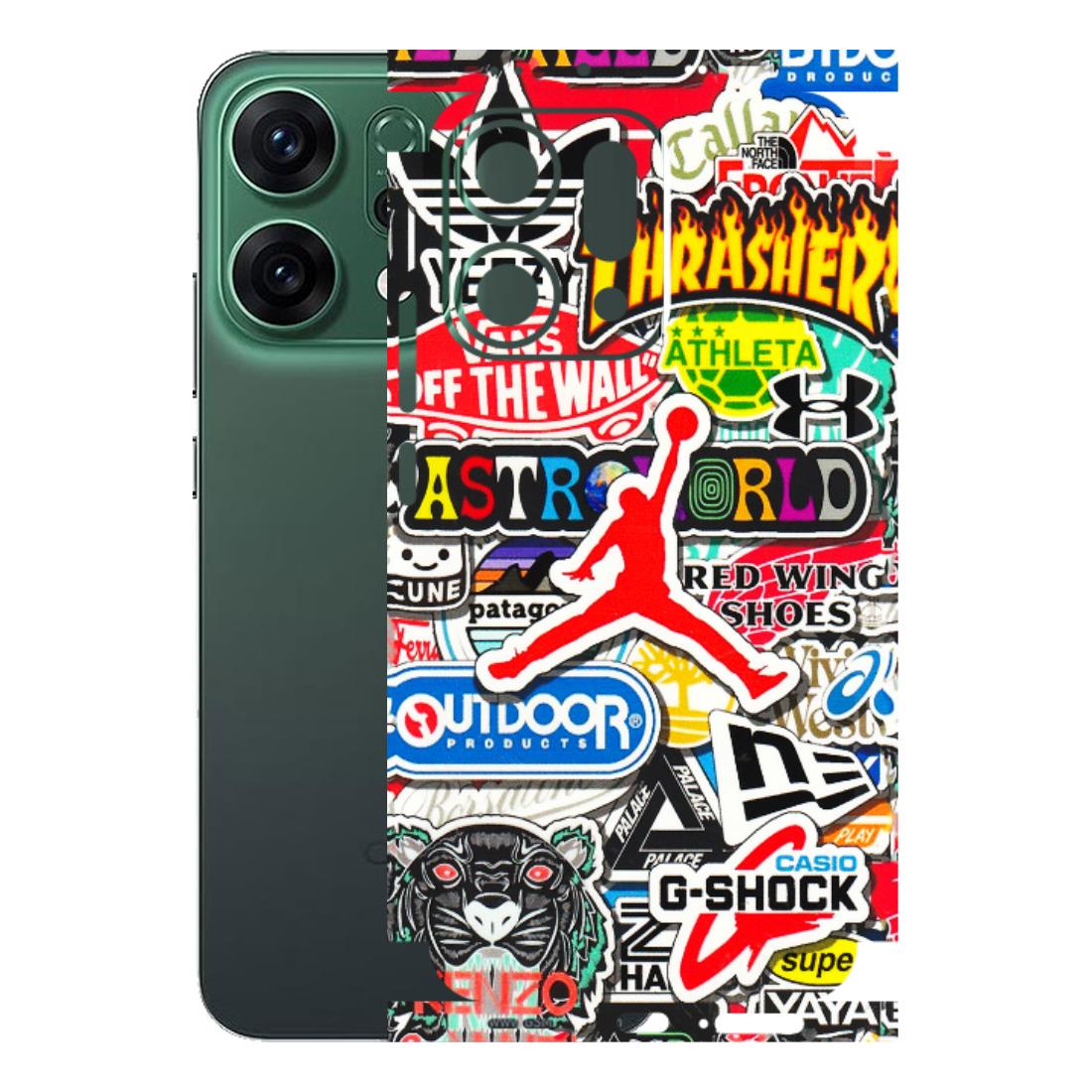 OPPO Phone Skins 2025 (All Models) - Multi Brands Sticker Graffiti - 3D Embossed Finish (L-37) Oppo Reno 14 5G
