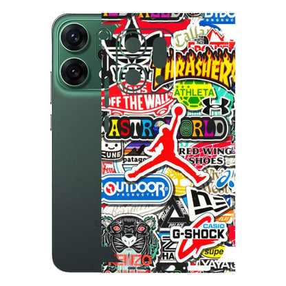 OPPO Phone Skins 2025 (All Models) - Multi Brands Sticker Graffiti - 3D Embossed Finish (L-37) Oppo Reno 14 5G