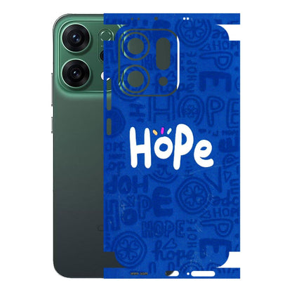 OPPO Phone Skins 2025 (All Models) - Hope Doodles Blue - 3D Embossed Finish (L-43) Oppo Reno 14 5G