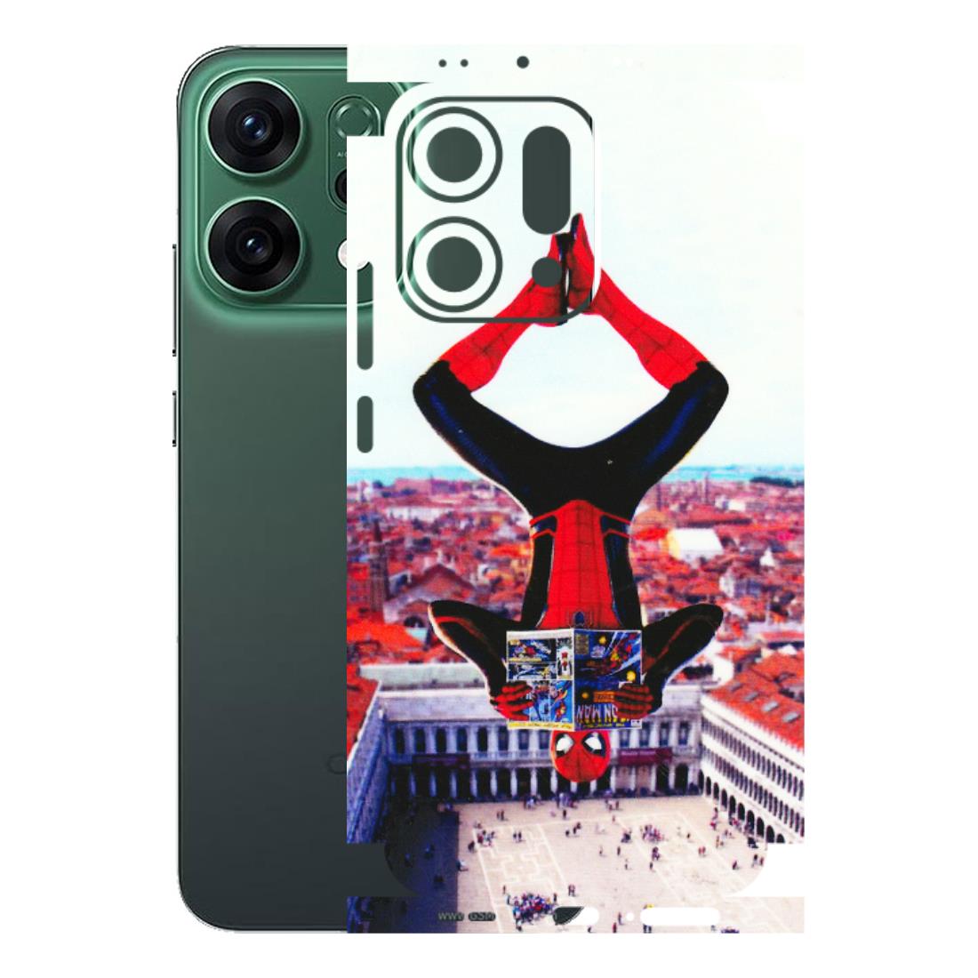 OPPO Phone Skins 2025 (All Models) - Spiderman Hanging - 3D Embossed Finish (L-53) Oppo Reno 14 5G