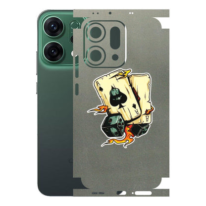 OPPO Phone Skins 2025 (All Models) - Grey Cards Of Ace - 3D Embossed Finish (L-77) Oppo Reno 14 5G