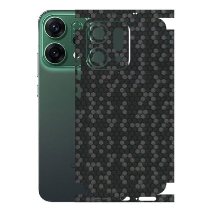 OPPO Phone Skins 2025 (All Models) - Black Grey Honeycomb Sober - 3D Embossed Finish (L-85) Oppo Reno 14 5G