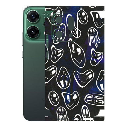 OPPO Phone Skins 2025 (All Models) - Distorted Smileys - 3D Embossed Finish (L-92) Oppo Reno 14 5G