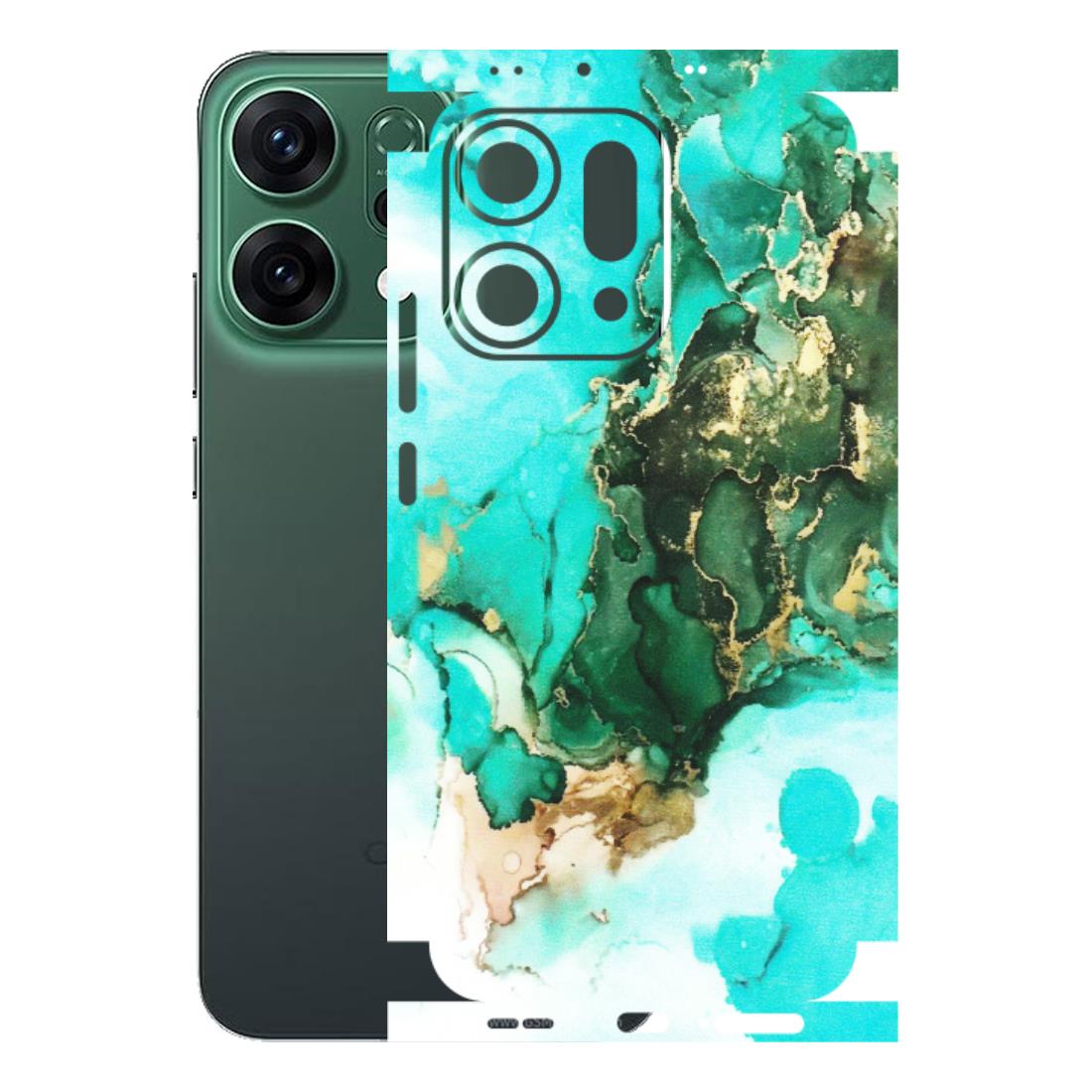 OPPO Phone Skins 2025 (All Models) - The Blue Gold Marble - Matte Finish (M-124) Oppo Reno 14 5G