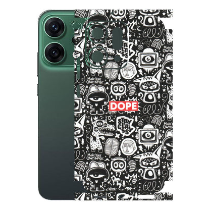 OPPO Phone Skins 2025 (All Models) - Dope Stay Classy Black Doodles - Matte Finish (M-126) Oppo Reno 14 5G
