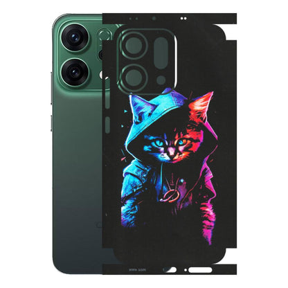 OPPO Phone Skins 2025 (All Models) - Cyberpunk Cat - Matte Finish (M-45) Oppo Reno 14 5G