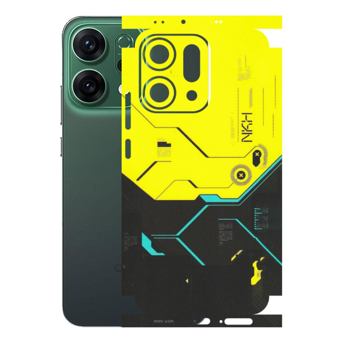 OPPO Phone Skins 2025 (All Models) - Black Yellow Technica - Matte Finish (M-53) Oppo Reno 14 5G
