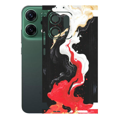 OPPO Phone Skins 2025 (All Models) - Black Red White Paint Splash Fusion - Matte Finish (M-56) Oppo Reno 14 5G