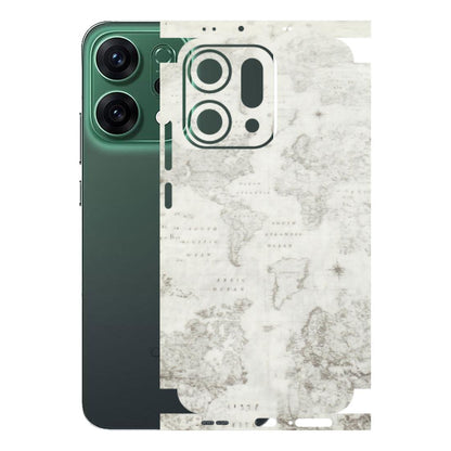 OPPO Phone Skins 2025 (All Models) - World Travel Map - Transparent Finish (T-04) Oppo Reno 14 5G