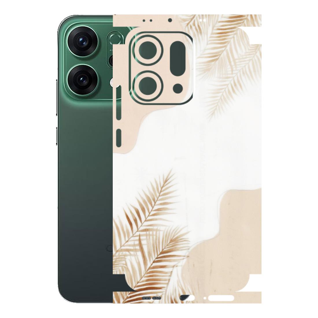 OPPO Phone Skins 2025 (All Models) - Gold Petals Abstract - Transparent Finish (T-08) Oppo Reno 14 5G