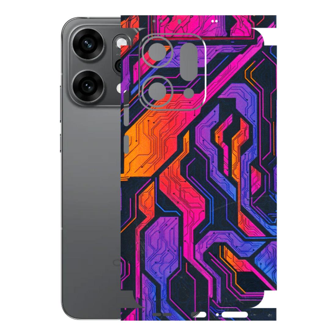 OPPO Phone Skins 2025 (All Models) - Tech Circuits Futuristic - 3D Embossed Finish (L-07) Oppo Reno 14 Pro 5G