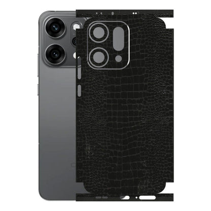 OPPO Phone Skins 2025 (All Models) - Snake Leather Black - 3D Embossed Finish (L-107) Oppo Reno 14 Pro 5G