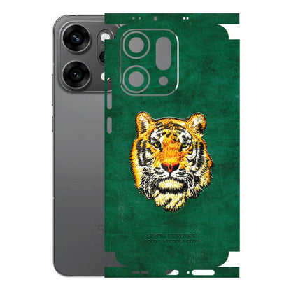 OPPO Phone Skins 2025 (All Models) - Leather Feel Tiger - 3D Embossed Finish (L-111) Oppo Reno 14 Pro 5G