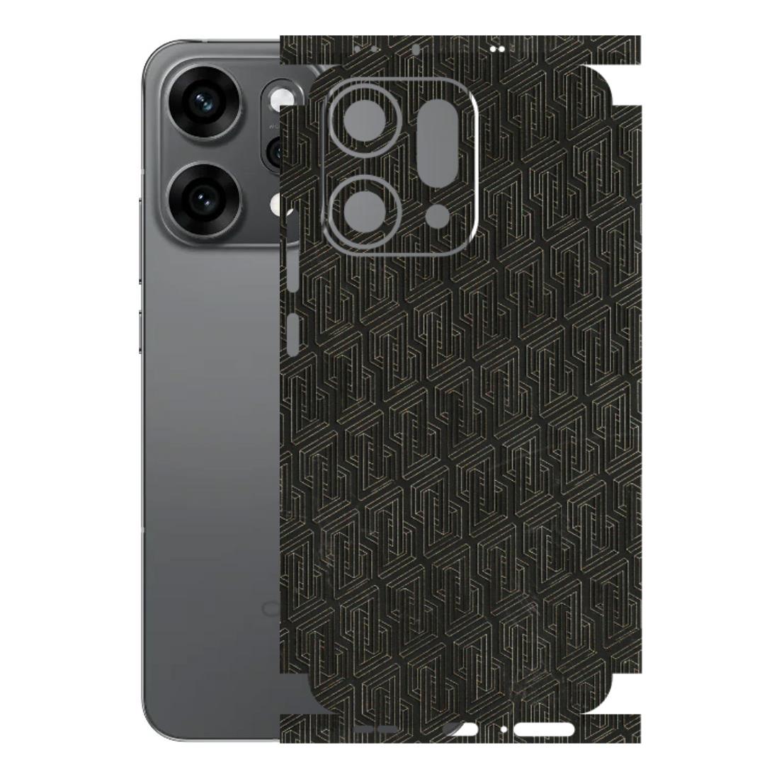 OPPO Phone Skins 2025 (All Models) - Black Abstract Pattern - 3D Embossed Finish (L-117) Oppo Reno 14 Pro 5G
