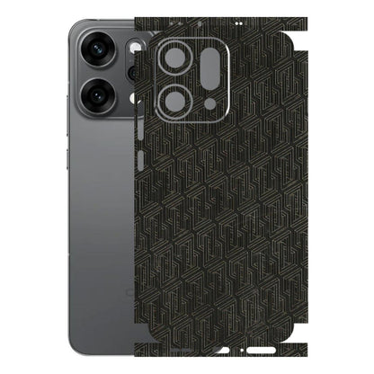 OPPO Phone Skins 2025 (All Models) - Black Abstract Pattern - 3D Embossed Finish (L-117) Oppo Reno 14 Pro 5G