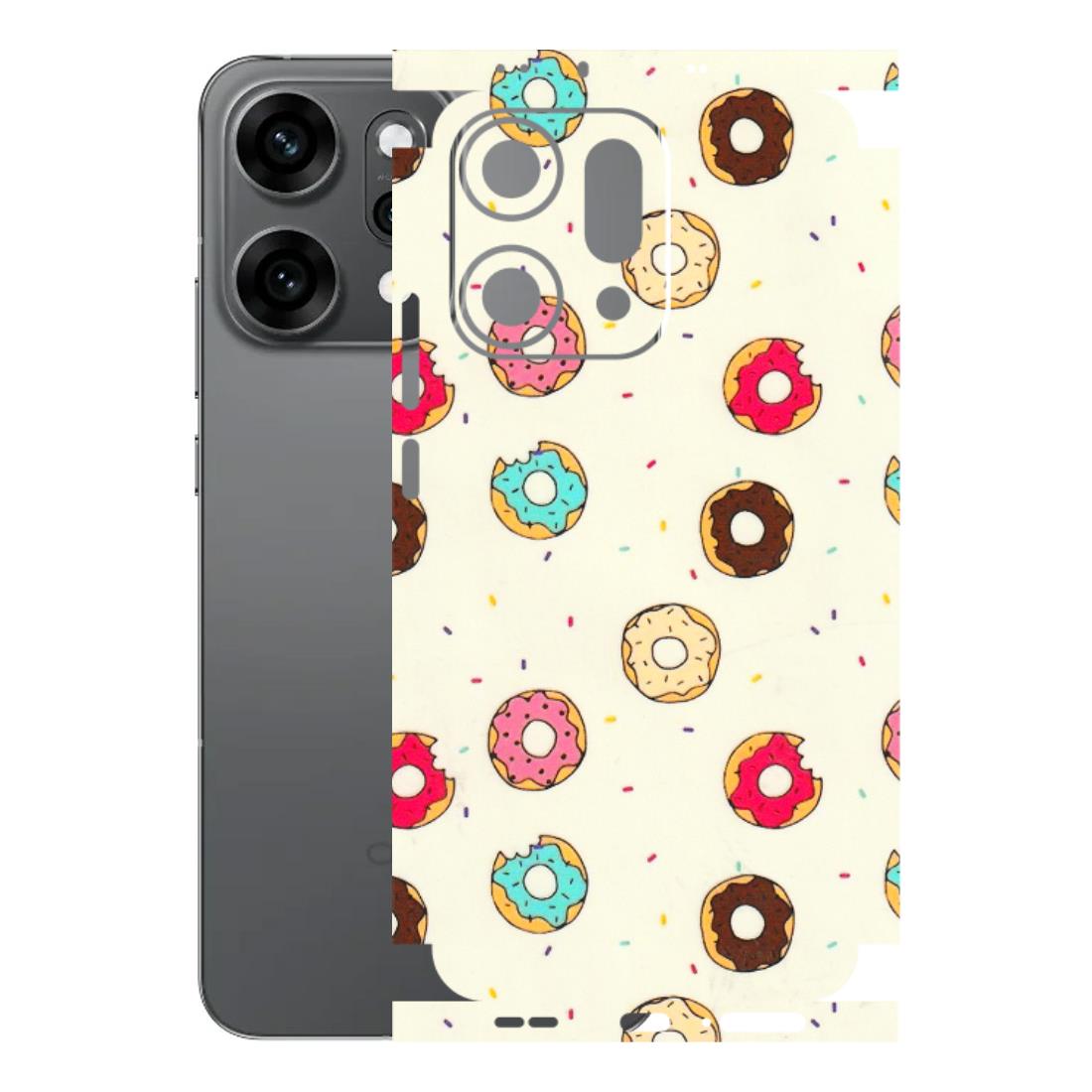 OPPO Phone Skins 2025 (All Models) - Mini Donuts Doodle Art - 3D Embossed Finish (L-122) Oppo Reno 14 Pro 5G