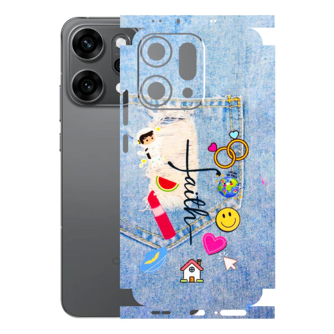 OPPO Phone Skins 2025 (All Models) - Denim Jeans Pocket - 3D Embossed Finish (L-134) Oppo Reno 14 Pro 5G