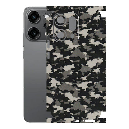 OPPO Phone Skins 2025 (All Models) - Black/Grey Camoflaunge - 3D Embossed Finish (L-142) Oppo Reno 14 Pro 5G