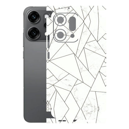 OPPO Phone Skins 2025 (All Models) - Luxury White Marble Effect - 3D Embossed Finish (L-168) Oppo Reno 14 Pro 5G