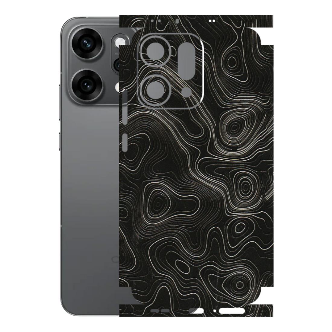 OPPO Phone Skins 2025 (All Models) - Black Swirl - 3D Embossed Finish (L-196) Oppo Reno 14 Pro 5G