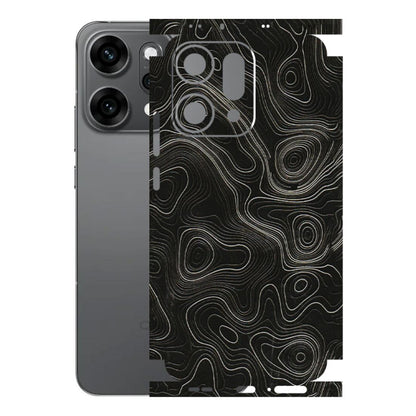 OPPO Phone Skins 2025 (All Models) - Black Swirl - 3D Embossed Finish (L-196) Oppo Reno 14 Pro 5G