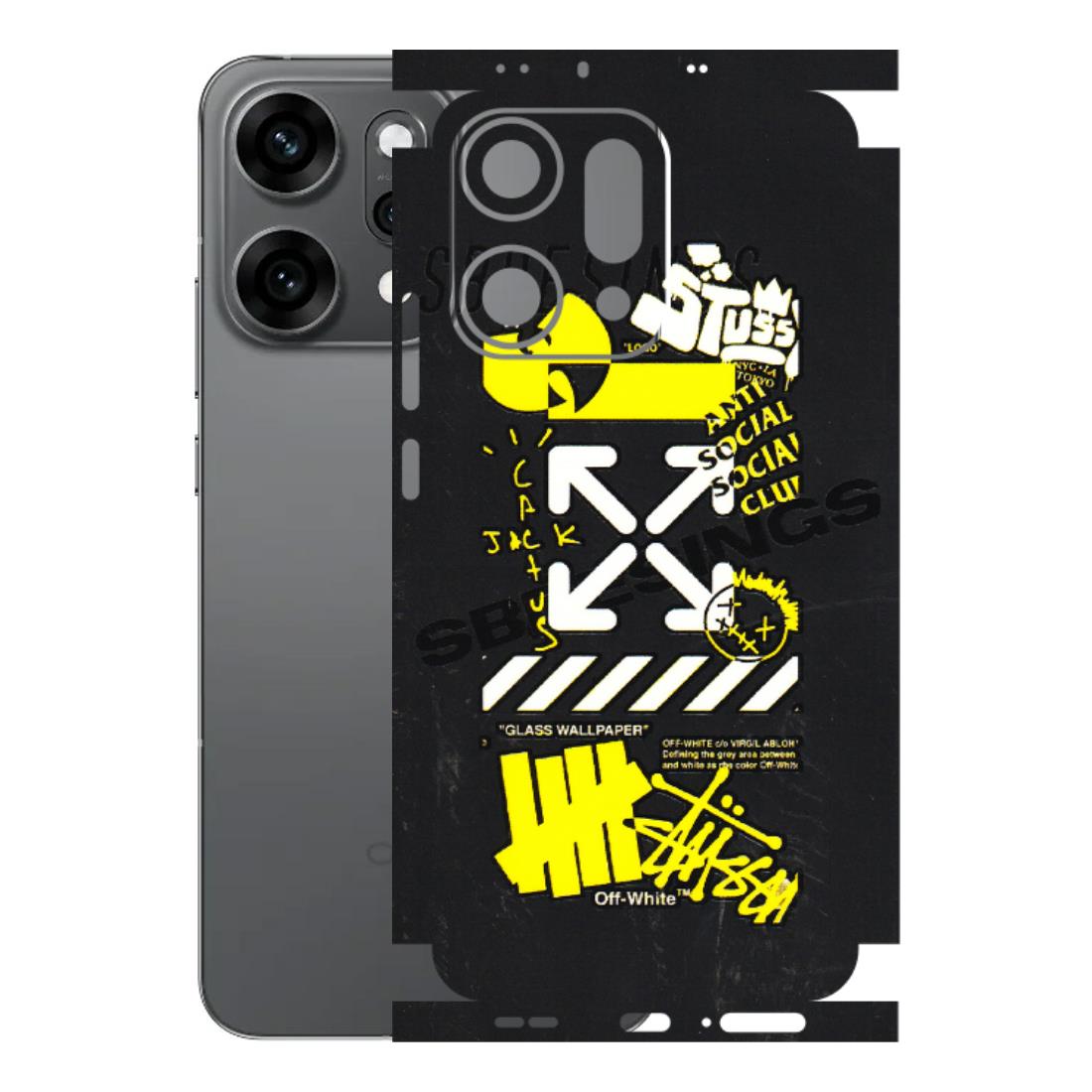 OPPO Phone Skins 2025 (All Models) - Anti Social Graffiti - 3D Embossed Finish (L-198) Oppo Reno 14 Pro 5G