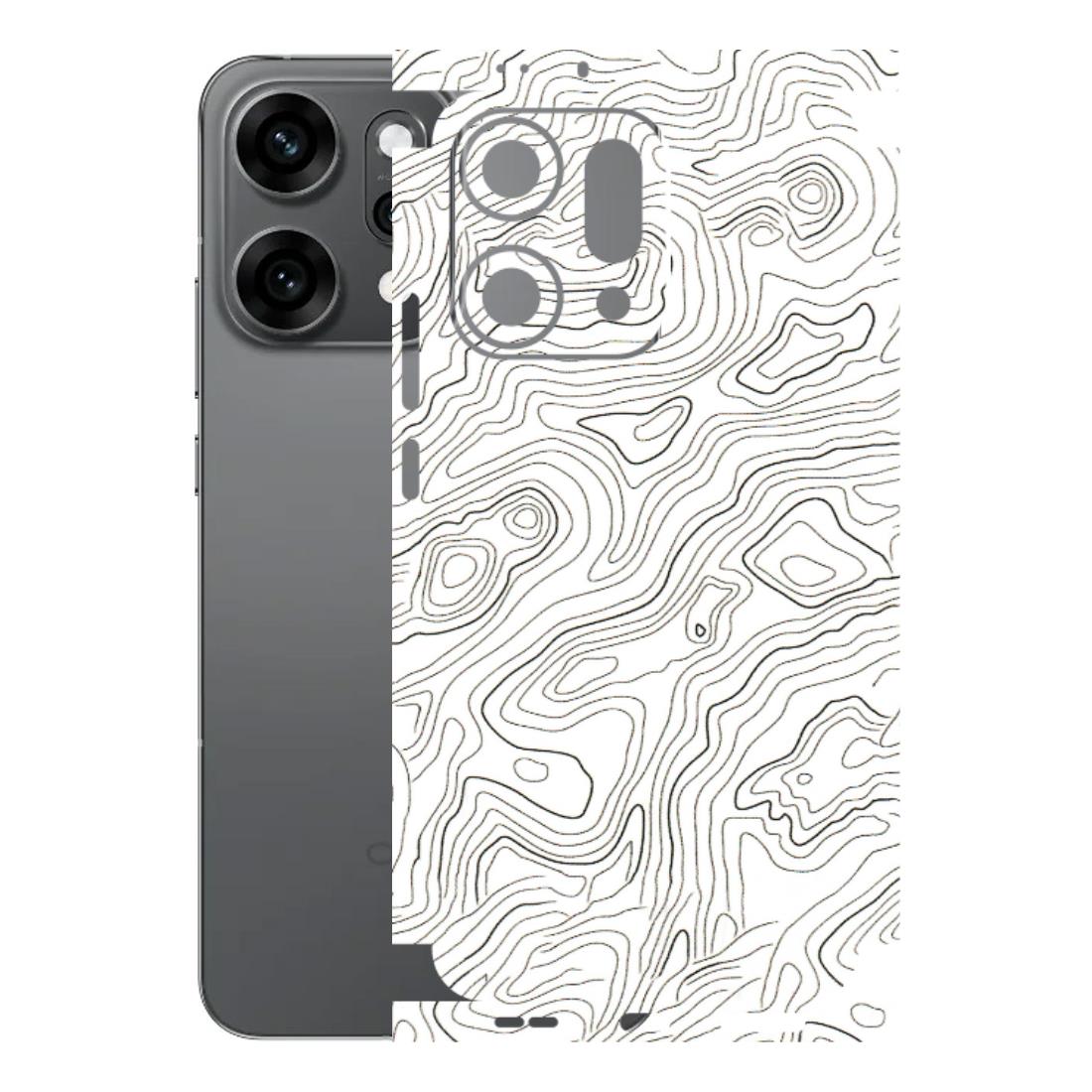 OPPO Phone Skins 2025 (All Models) - White Black Swirls Latest - 3D Embossed Finish (L-219) Oppo Reno 14 Pro 5G