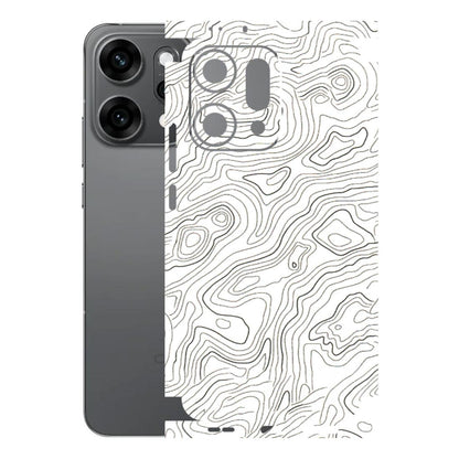 OPPO Phone Skins 2025 (All Models) - White Black Swirls Latest - 3D Embossed Finish (L-219) Oppo Reno 14 Pro 5G