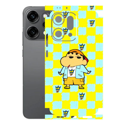 OPPO Phone Skins 2025 (All Models) - Yellow Blue Shinchan Cute - 3D Embossed Finish (L-221) Oppo Reno 14 Pro 5G