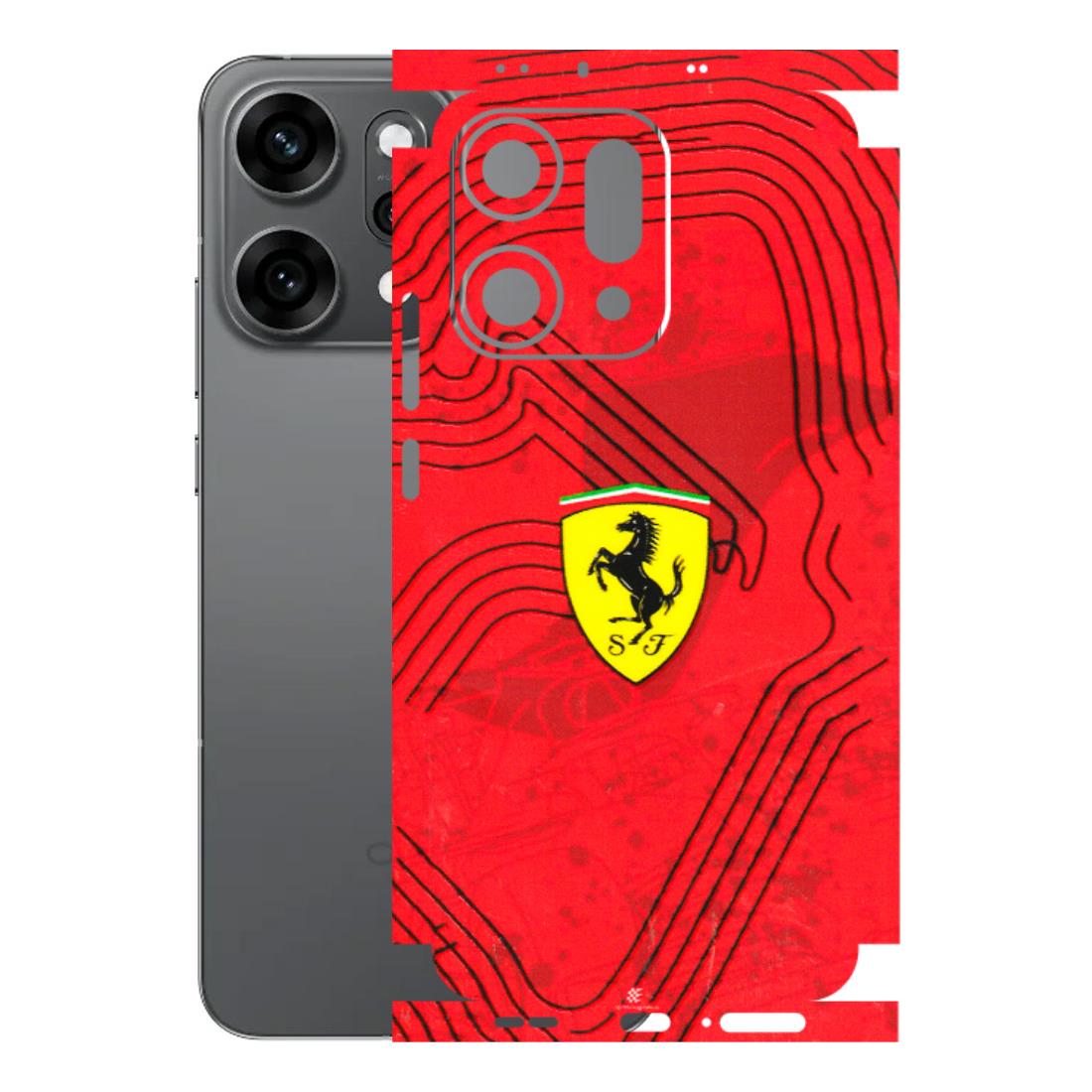 OPPO Phone Skins 2025 (All Models) - Red Ferrari Logo Stylish - 3D Embossed Finish (L-238) Oppo Reno 14 Pro 5G