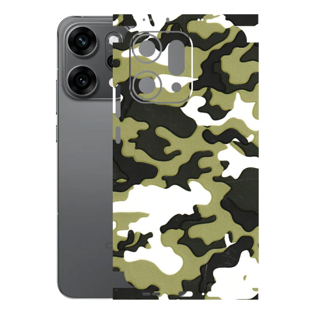 OPPO Phone Skins 2025 (All Models) - Camouflages White And Green - 3D Embossed Finish (L-243) Oppo Reno 14 Pro 5G