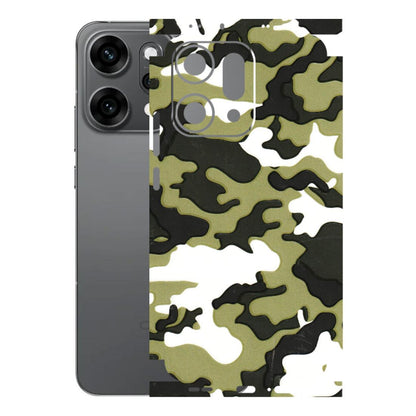 OPPO Phone Skins 2025 (All Models) - Camouflages White And Green - 3D Embossed Finish (L-243) Oppo Reno 14 Pro 5G