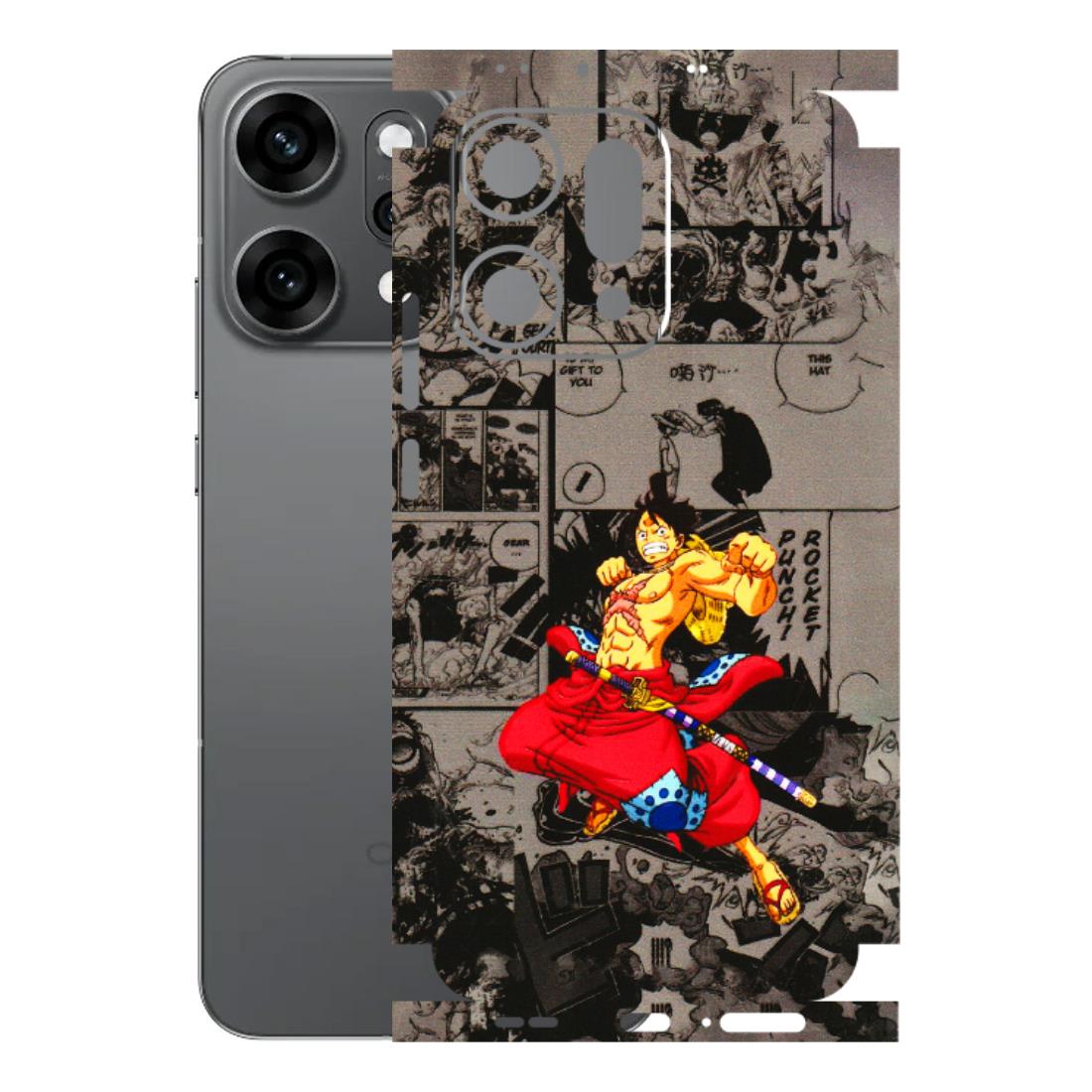 OPPO Phone Skins 2025 (All Models) - One Piece Rocket Punch Manga - 3D Embossed Finish (L-25) Oppo Reno 14 Pro 5G