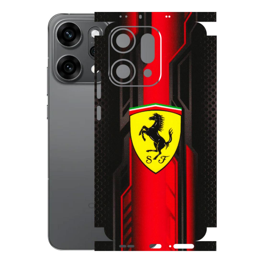 OPPO Phone Skins 2025 (All Models) - Black Ferrari Logo - 3D Embossed Finish (L-253) Oppo Reno 14 Pro 5G