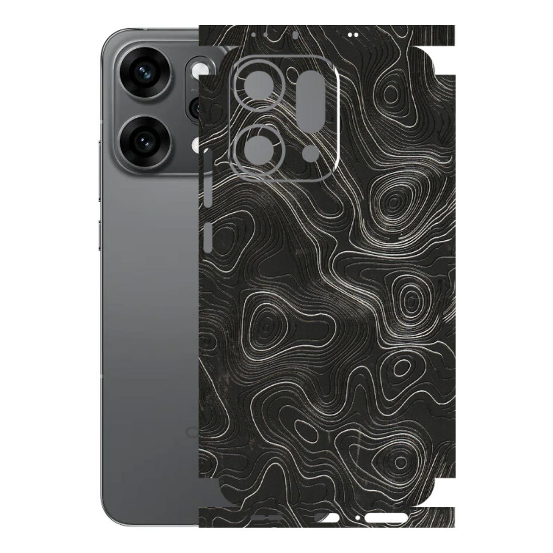 OPPO Phone Skins 2025 (All Models) - Abstract White Line Map Latest - 3D Embossed Finish (L-269) Oppo Reno 14 Pro 5G