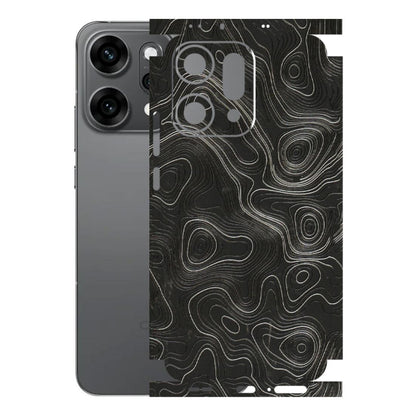 OPPO Phone Skins 2025 (All Models) - Abstract White Line Map Latest - 3D Embossed Finish (L-269) Oppo Reno 14 Pro 5G