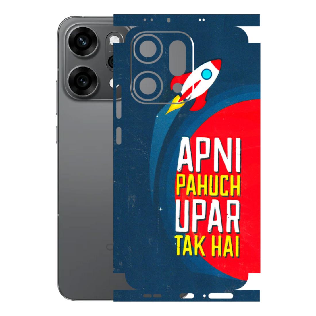 OPPO Phone Skins 2025 (All Models) - Apni Pahuch Upar Tak Hai Latest - 3D Embossed Finish (L-276) Oppo Reno 14 Pro 5G