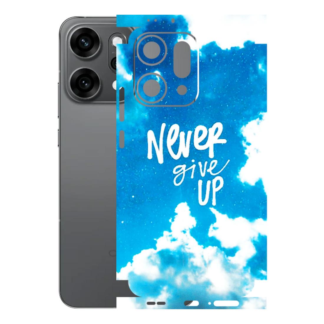 OPPO Phone Skins 2025 (All Models) - Never Give Up Latest - 3D Embossed Finish (L-279) Oppo Reno 14 Pro 5G